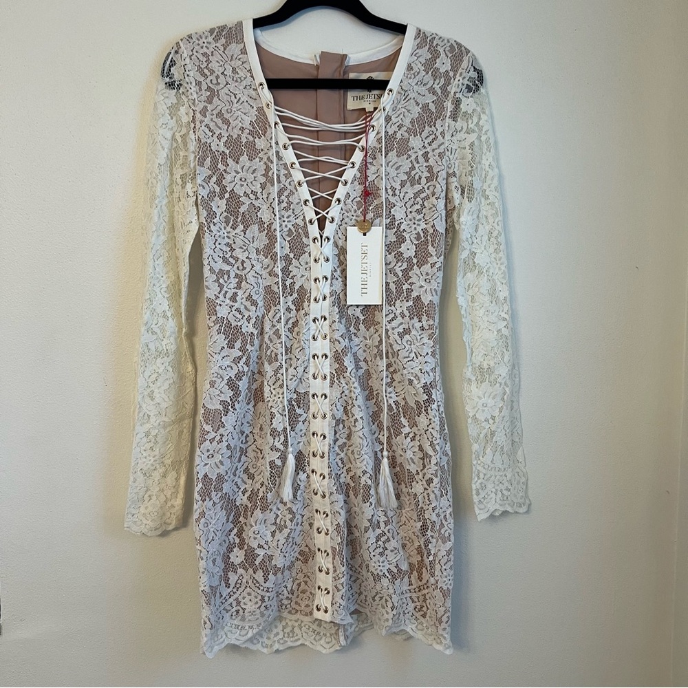 Anthropologie The Jetset Diaries White Lace Long Sleeve Dress